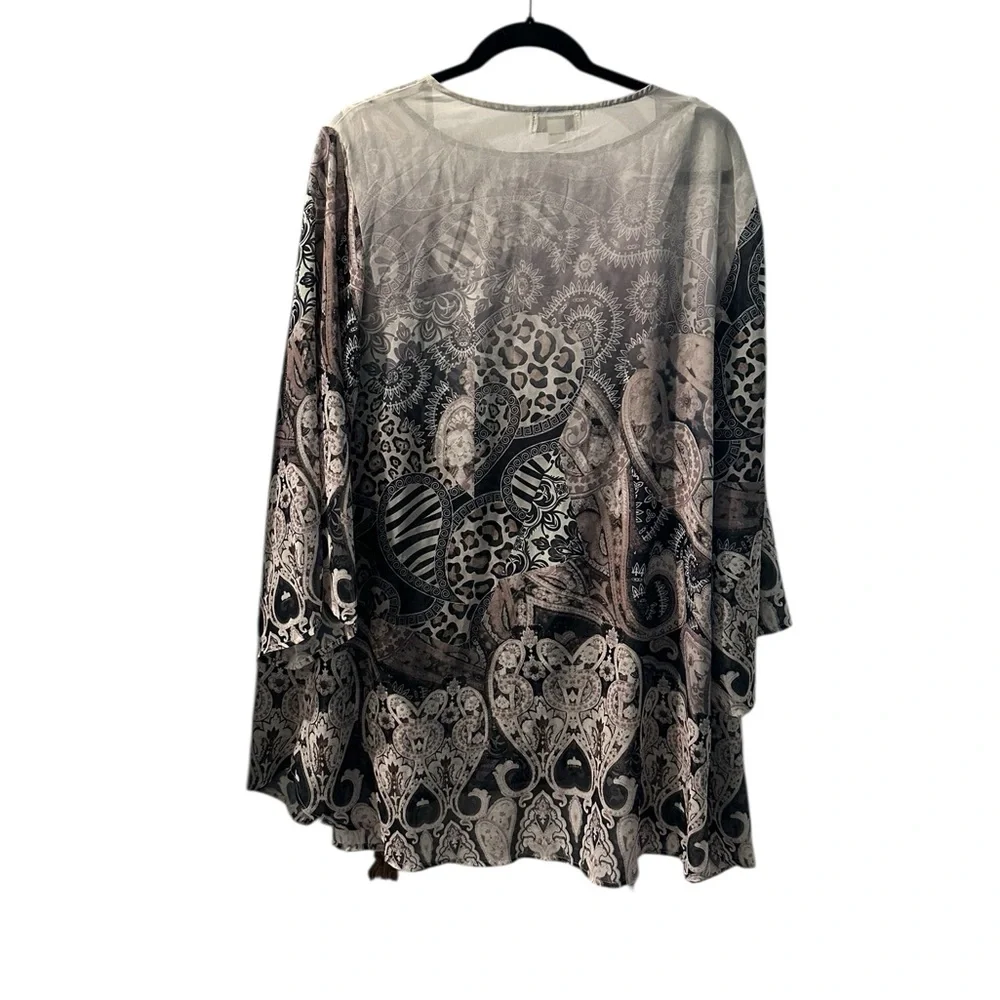 One World 2-Piece Tunic Set Boho Mixed Print Animal Paisley XL - Picture 4 of 4
